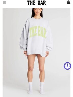 The Bar Light Gray Sweatshirt with lime Logo
